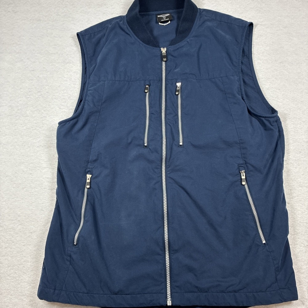 Men's SCOTTeVEST 101 Vest 9 Hidden Pockets Blue Medium Conceal Golf Travel